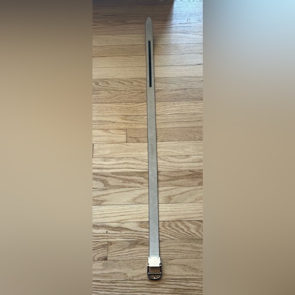 Brown Synthetic Leather Belt with Silver Buckle - Picture 5 of 6